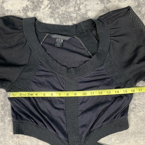 Marc by Marc Jacobs Cutout Back Dress Black Jersey Mesh Fitted Sz M - Picture 9 of 13